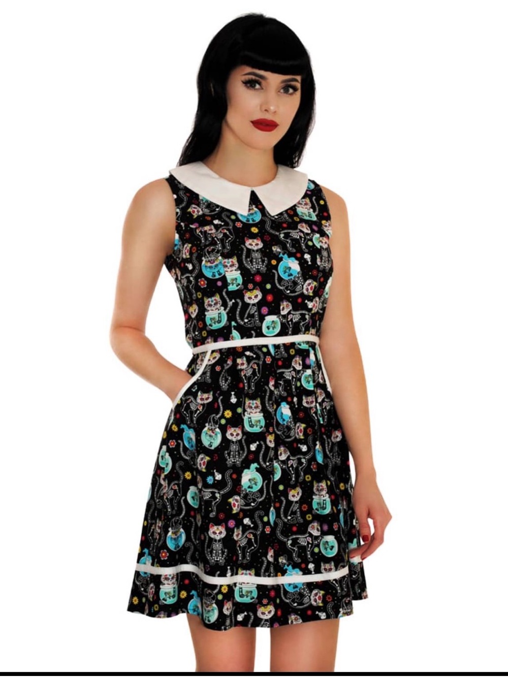 Folter for ModCloth Cat & Fishbowl Skeleton Dress